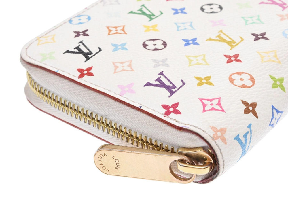 Louis Vuitton Pink Long Zippy White Wallet Leather Multicolor - Picture 4 of 8